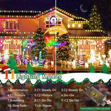 Heceltt 115-foot color changing LED string lights with 350 multicolor bulbs strung outdoors on patio or garden - view 3