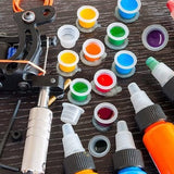 300 clear plastic disposable tattoo ink caps in small medium and large sizes for tattooing pigment use - view 6