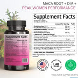 VINATURA Maca Root and DIM 200mg capsules bottle for women hormone balance and menopause support, 60 vegan capsules - view 2