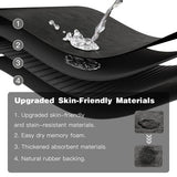 TYUU black 16x24 non-slip bath mat with rubber backing and faux suede surface laid flat on bathroom floor - view 6