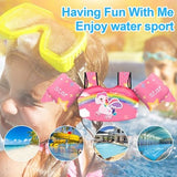 Pink kids swim vest life jacket with removable arm wings and buckle straps for toddlers 30-55 lbs by Chriffer - view 6