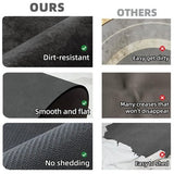 TYUU black 16x24 non-slip bath mat with rubber backing and faux suede surface laid flat on bathroom floor - view 5