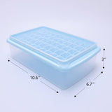 Blue BPA-free mini ice cube trays with clear lid, storage bin and scoop making 165 small rectangular ice cubes - view 6