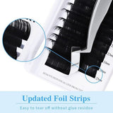 Gemerry classic individual eyelash extensions tray with 12 rows of mixed 8-14mm matte black C curl lashes on foil backing - view 3