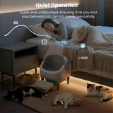 ZLAFM dark grey automatic self-cleaning cat litter box with open entry ramp and app-controlled smart cleaning cycle - view 4