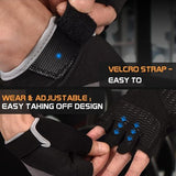 Sunnex grey fingerless gym gloves for women with silicone wave palm padding and breathable mesh back, size medium - view 4