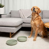 Sage green silicone dog bowl with suction cup base, 7.5 inches wide, 5-cup capacity for medium to large dogs - view 5