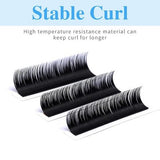 Gemerry classic individual eyelash extensions tray with 12 rows of mixed 8-14mm matte black C curl lashes on foil backing - view 4