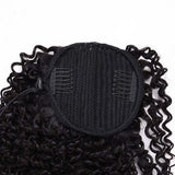 viviaBella 14-inch afro jerry curly human hair ponytail extension in natural black with two claw clips, 80 grams - view 5