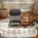 ZLAFM dark grey automatic self-cleaning cat litter box with open entry ramp and app-controlled smart cleaning cycle - view 5