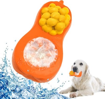 MateeyLife freezable rubber chew toy with hollow treat-dispensing center for medium and large dogs teething relief
