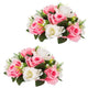 Inweder Pink & White Silk Rose Ball Centerpieces – Set of 2, 10-Inch