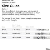 CloudTag NFC smart dog collar in Heron Blue, size small, made from space-grade aluminum with hook and loop closure - view 7