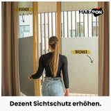 Anthracite grey opaque static cling privacy window film 23.6x78.7 inches applied to a glass window panel - view 4