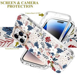 Happypapa floral berry shimmer full body iPhone 14 Pro Max case with built-in HD screen protector, multicolor TPU - view 5