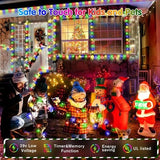 Heceltt 115-foot color changing LED string lights with 350 multicolor bulbs strung outdoors on patio or garden - view 6