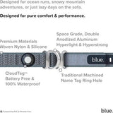 CloudTag NFC smart dog collar in Heron Blue, size small, made from space-grade aluminum with hook and loop closure - view 2