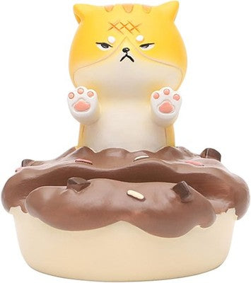 Uniboho kawaii anime cat resin phone stand holding a smartphone upright on a desk with non-slip base