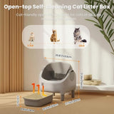ZLAFM dark grey automatic self-cleaning cat litter box with open entry ramp and app-controlled smart cleaning cycle - view 2