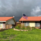 1x1.5 foot outdoor embroidered American flag with brass grommets, vibrant red white and blue colors on display - view 2