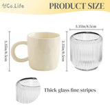 Set of 6 clear ribbed glass candle holders measuring 3.5 inches, suitable for votive, taper, and tea light candles - view 2