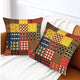 Chenfly Boho Mandala Quilted Throw Pillow Covers 18x18 Brown Linen 2-Pack