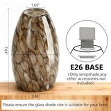 Oval brown river stone crackle glass pendant light shade 7.64 inches tall with 1.65 inch fitter opening - view 7