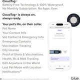 CloudTag NFC smart dog collar in Heron Blue, size small, made from space-grade aluminum with hook and loop closure - view 6