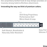 CloudTag NFC smart dog collar in Heron Blue, size small, made from space-grade aluminum with hook and loop closure - view 4