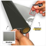 Anthracite grey opaque static cling privacy window film 23.6x78.7 inches applied to a glass window panel - view 5
