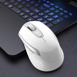 cimetech white ergonomic wireless optical mouse with USB receiver, silent click design and soft rubber grip - view 6