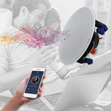 Pair of white Herdio 4-inch flush mount ceiling speakers with magnetic grills for in-wall or ceiling installation - view 4