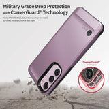 Purple and black dual-layer shockproof case for Samsung Galaxy S23 Plus with raised bezels and corner protection - view 5