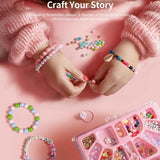 Geyiie 314-piece nail art and bead bracelet kit with beads, charms, glitter, tools, and 5 nail polishes in 3-tier acrylic storage box - view 4