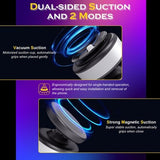 Fostex CZ16 round black magnetic smartphone car dashboard mount with 360-degree rotation on smooth surface - view 7