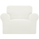Easy-Going Cream Check Jacquard Stretch Chair Slipcover 25-32"