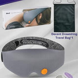 Gray MoonSecret 3D contoured blackout sleep eye mask with velvet travel pouch, showing cup-shaped eye cavities and adjustable strap - view 5