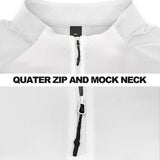 Actflare men's white long sleeve quarter zip pullover running shirt with mock neck and UPF 50+ sun protection - view 5
