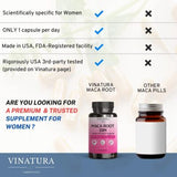 VINATURA Maca Root and DIM 200mg capsules bottle for women hormone balance and menopause support, 60 vegan capsules - view 5