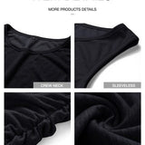 Btfbm black sleeveless ruched bodycon mini dress on model, crew neck, one-side ruched detail, size M - view 5