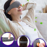 Gray MoonSecret 3D contoured blackout sleep eye mask with velvet travel pouch, showing cup-shaped eye cavities and adjustable strap - view 2