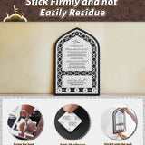 White acrylic Islamic Mihrab arch-shaped wall key holder with 5 hooks, mounted on wall, decorative Muslim home decor - view 6