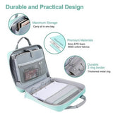 Losong light blue 2-inch 3-ring zipper binder with removable shoulder strap and multiple pockets for 500 sheets - view 2