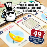 Big Potato Zillionaires Road Trip USA board game box with wooden gavel, property cards, and game board for 2-5 players - view 5