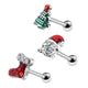 OUFER 3-Pack Christmas Tragus Cartilage Stud Earrings – 16G Surgical Steel