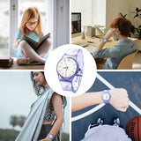 Zeoine purple analog kids wristwatch with black dial, round face, and adjustable buckle strap for boys and girls - view 6