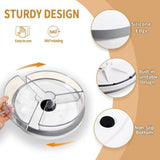 Gestone 11.2-inch rotating lazy Susan turntable organizer with 3 clear acrylic corner bins for pantry or cabinet - view 4