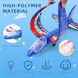 Four-pack LED foam glider airplane launcher toy set with colorful planes, launcher, and soft bullets for kids - view 4