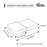 Set of two chocolate brown stretch fabric loveseat cushion covers with elasticized bottom, laid flat showing fitted shape - view 3