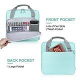 Losong light blue 2-inch 3-ring zipper binder with removable shoulder strap and multiple pockets for 500 sheets - view 3